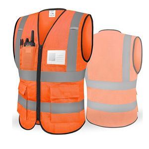เสื้อกั๊กนิรภัยสะท้อนแสงสะท้อนแสงมีกระเป๋ามีซิป - Product Image 1