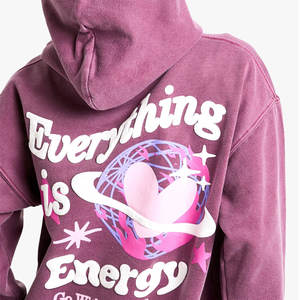 Sudadera con Capucha de Diseño Nuevo para Mujer, Estilo Deportivo Urbano de Invierno, con Estampado Puff, de Alta Calidad, Hecha a Medida, de Forro Polar - Product Image 4