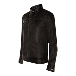 Chaqueta de cuero de Oveja Negra clásica de alta calidad para hombre con cremallera frontal y bolsillos con cuello levantado para invierno High Street Style - Product Image 2