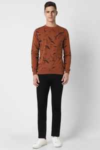 Breathable High Quality Basic <b>Brown</b> Print Round Crew Neck Men's Sweatshirt Custom Cotton Blended Sweatshirt At Factory Price - Product Image 6