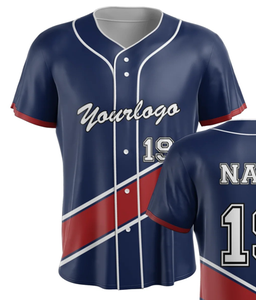 Maillot de baseball personnalisé 100% polyester, ensemble de vêtements de sport respirant de haute qualité, uniforme avec fermeture à boutons, impression par sublimation - Product Image 2