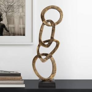 Sculpture moderne polie or Sculpture décorative abstraite Art moderne décor à la maison pièce d'accent ornement de table - Product Image 1