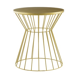 Mesa Auxiliar Redonda Dorada Moderna de Alto Brillo para Sala de Estar de Lujo, Decoración Elegante para el Hogar, Acabado de Muebles Premium - Product Image 3