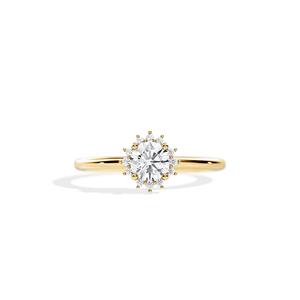 Nouvelles bagues de fiançailles et de mariage en diamant de laboratoire CVD 1CT certifié IGI, or massif 14 carats, taille ronde brillante, style classique - Product Image 4