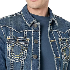 Chaqueta vaquera con estampado personalizado de última moda para hombre, ropa informal de estilo callejero para hombre, a la venta chaqueta vaquera, chaquetas para hombre - Product Image 4