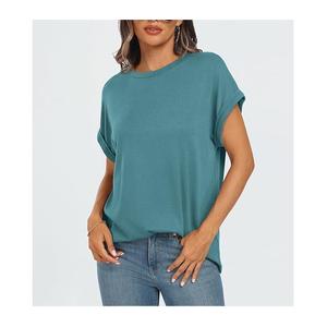 Nueva colección Servicio OEM Sólido Mujer 100% Algodón Manga corta Respetuoso del medio ambiente Transpirable Camiseta de secado rápido Bangladesh - Product Image 4