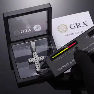 Colgante de cruz chapado en oro rosa con diamantes Shraman para hombre, joyería religiosa con moissanita y cadena cubana, regalo de oro macizo de 14K y 18K - Product Image 5