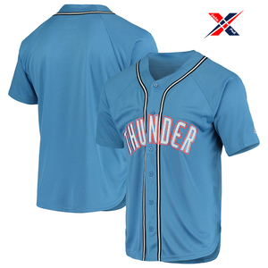 เสื้อเบสบอลผ้าโพลีเอสเตอร์ 100% ระบายอากาศได้ดี พิมพ์ลายตามสั่ง สัมผัสนุ่ม ชุดยูนิฟอร์มทีมกีฬาสำหรับผู้ใหญ่ บริการ OEM ชุดใหญ่พิเศษ - Product Image 2