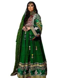 Vestido largo bordado completo de manga larga de buena calidad, tela de terciopelo puro, vestidos afganos de baile Banjara para adultos - Product Image 3