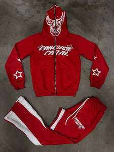2025 High Quality Custom Logo Puff Print Sweatshirt Hoodie Tracksuit Men Sportswear Tracksuit Sweatsuit Hoodie <b>Sweatpants</b> <b>Set</b> - Product Image 6