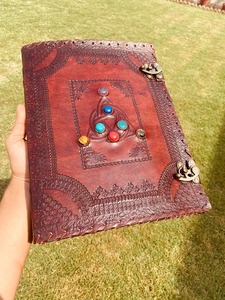 7 đá luân xa nhật ký tùy chỉnh <span class=keywords><strong>PU</strong></span> da hương liệu tinh thể tự nhiên Đá thơm tinh thần máy tính xách tay - Product Image 3