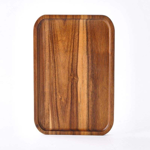 Produits en bambou Plateau de service rectangulaire en bois de noyer naturel Plateau à fruits pour hôtel et maison avec inventaire Vaisselle en bois - Product Image 3