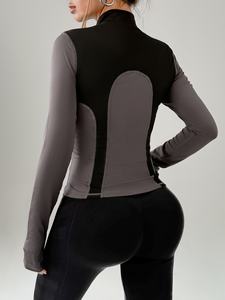 Vêtements de sport pour femmes, veste de yoga à fermeture éclair, séchage rapide, veste de course à pied à manches longues, veste de fitness de plein air, sweat à capuche pour femmes, veste athlétique - Product Image 2