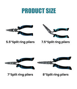 Pince à poisson multifonctionnelle en acier au carbone pour eau salée et lac, avec pince à anneaux brisés et dégoupilleur de hameçons, à poignée ergonomique - Product Image 5