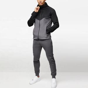 ชุดวอร์มแบบรูดซิปสำหรับผู้ชายผ้าฟลีซโพลีเอสเตอร์เทคโนโลยีผ้าคอนทราสต์ทรงเข้ารูปโลโก้ - Product Image 5