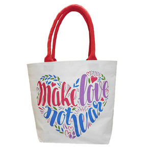 Bolsa de compras de lona de algodón ecológica de alta calidad, bolsa de mano promocional con logotipo personalizado serigrafiado con asa hasta la mano - Product Image 3