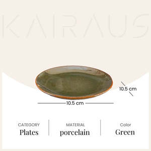 Juego de Platos de Cena Estilo Wabi-Sabi Verde Rústico, Vajilla Personalizable con Diseño de Frutas, para Restaurantes y Eventos - 10.5 Pulgadas - Product Image 4