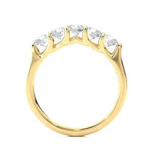 Anillo de Eternidad de Lujo de Plata con Moissanita Natural Ecológica, Chapado en Oro de 14K, Elegante Accesorio de Aniversario Disponible en Oferta - Product Image 4