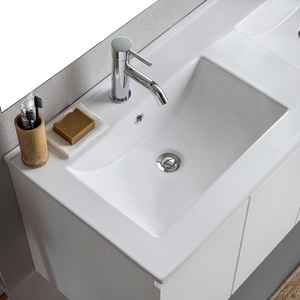 Meuble de salle de bain suspendu au mur blanc Bali 120 cm avec portes et miroir 120x110 cm, ensembles de salle de bain - Product Image 6