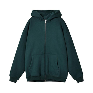 Pull unisexe personnalisé Boxy 100% coton sweat à capuche 400 GSM épais lavé à l'acide délavé au soleil 3D bouffée impression fermeture éclair sweats à capuche surdimensionnés - Product Image 4