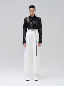 Bon prix Pantalons décontractés pour femmes Pantalons à jambes larges de style formel Tissu écologique Marque personnalisée Fabricant blanc - Product Image 2