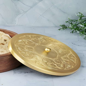 Caja Chapati de madera de acacia clásica de alta calidad con tapa desmontable, utensilios de cocina y pinzas de forma redonda para almacenamiento y servicio de alimentos - Product Image 3