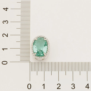 Colgante de serenidad de rodio de plata 925 para mujer con joyería de moda de cristal ovalado con un diamante como piedra principal - Product Image 3