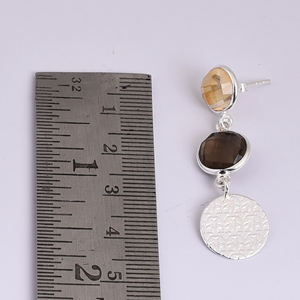 Boucles d'oreilles pendantes en argent sterling 925 rubis Rose Quartz Styles de cerceau classiques à la mode pour les mariages, les fiançailles ou les cadeaux - Product Image 6