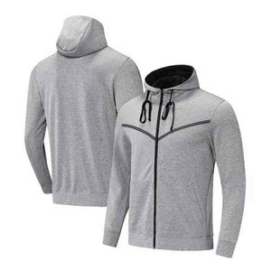 High Quality Men's <b>Zip</b>-up 100% Cotton Tracksuits Winter Warm Casual Wear Custom Embroidery Logo <b>Hooded</b> - Product Image 3