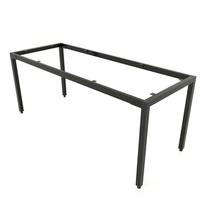 Escritorio minimalista de madera de caucho de 180x70 cm con patas de hierro, muebles de oficina - Product Image 5