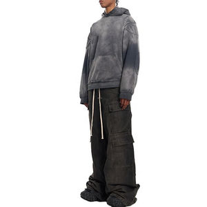 Sweat-shirt pour homme de haute qualité, personnalisé avec un logo vintage, brodé, délavé au soleil, en molleton de coton, délavé à l'acide, vierge - Product Image 4