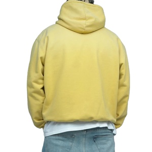 Sweat à capuche personnalisé pour hommes avec épaules tombantes respirantes sans tirage au sort Pull à capuche avec effet de décoloration solaire/Sweat à capuche épais de couleur unie - Product Image 3