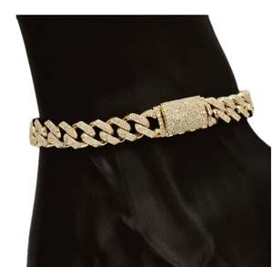 Luxury <b>925</b> <b>Silver</b> Iced Cuban Link <b>Bracelet</b> 7 Inch 8 Inch Diamond Hip-Hop Jewelry for <b>Men</b> Women Bling Birthday Gift Carat Culture - Product Image 3