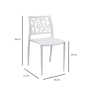 Chaise en polypropylène blanche modèle CUBICARA 858 de conception moderne Ws pour la cuisine et la restauration - Product Image 5