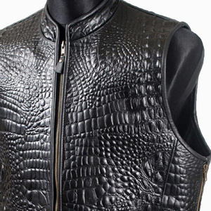 Vêtements pour hommes à prix raisonnable personnalisés Gilet en cuir en vente de bonne qualité 100% Gilet de mode en cuir - Product Image 3