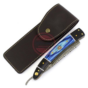 Damascus Steel Straight Razor for Men Barber Straight <b>Edge</b> Shaving Razors - Product Image 4