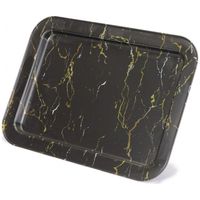 Plateau rectangulaire en métal Kontensan Marble Black 310x430mm, plateau de service en bois naturel, plat décoratif, origine Turquie EF16950