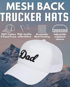 Casquette de camionneur 5 panneaux 100 % polyester respirante et imperméable, style sportif avec broderie 3D, unisexe, ajustable pour les quatre saisons - Product Image 5