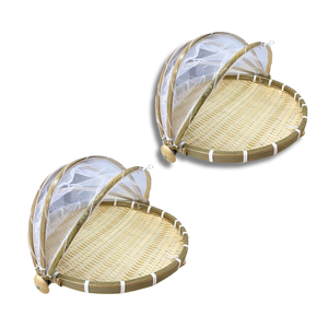 Handcrafted Vietnamese BAMBOO TRAY with <b>Mesh</b> Cover Traditional & Eco-Friendly Ideal for Drying, Serving & Storing Food - Product Image 1