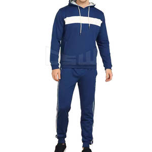 Survêtement 2 pièces pour hommes Costume décontracté pour hommes Vêtements de sport à rayures Haut à capuche pour hommes Pantalon de sport en plein air Survêtement - Product Image 1