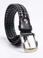 Ceintures tressées de haute qualité en cuir véritable pour hommes 2025 Logo personnalisé ceinture décontractée marron foncé pour hommes en gros OEM