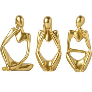 Modern <b>Gold</b> Aluminium Tabletop Sculpture for Home Decor Thinkers Decorative <b>Ornaments</b> Wholesale Price Modern Accent - Product Image 1