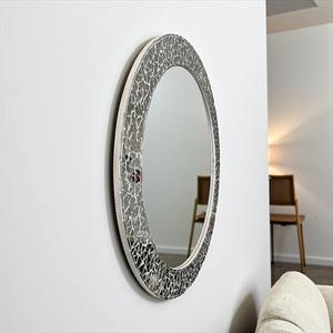 Modern Industrial Design Glass Round <b>Mosaic</b> Wall <b>Mirror</b> Handmade Eco-Friendly Home Decor for Hallway Bedroom & Hotel - Product Image 6