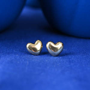 Boucles d'oreilles en argent sterling 925 de qualité supérieure pour femmes et filles, clous en or 14 carats en forme de cœur et de goutte d'eau avec diamant taille princesse et saphir - Product Image 2