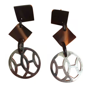 Diseño especial, laca, cuerno de Búfalo, pendiente negro, pendiente en blanco, amuletos artesanales, aspecto de stock, diseño simple impresionante - Product Image 4