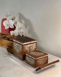 Quemador de incienso Faizacraft madera y resina epoxi aromático Bakhoor para uso doméstico y de tienda para otoño primavera y verano - Product Image 2