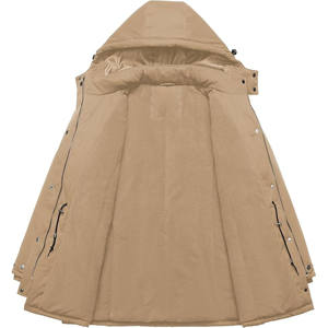 Chaqueta de Invierno Holgada para Mujer, Chaqueta Acolchada con Capucha y Cuello Alto, Secado Rápido, Transpirable, Tejido Liso Teñido, Cierre de Cremallera Frontal - Product Image 3