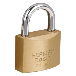 Scatola di 12 lucchetti in ferro con chiave color ottone 50 mm Short ad alta sicurezza antifurto impermeabile in acciaio inossidabile - Product Image 1