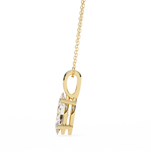 Pendentif en or 18 carats avec un magnifique diamant de laboratoire taille ovale (0,93 ct) – Tons or jaune/rose/blanc – Collier de fiançailles - Product Image 6