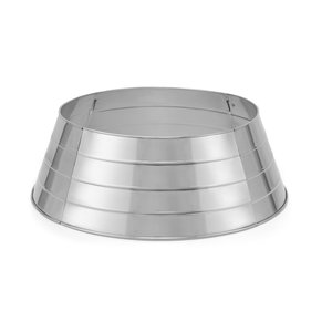 Collier de sapin de Noël galvanisé finition argentée, jupe de sapin de Noël de haute qualité, anneau et support de base pour sapin de Noël - Product Image 1